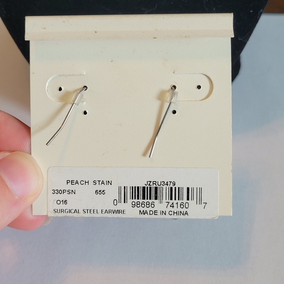 Liz Claiborne Pink & Gold Tone Dangle Earrings Fashion Jewelry - Picture 2 of 2